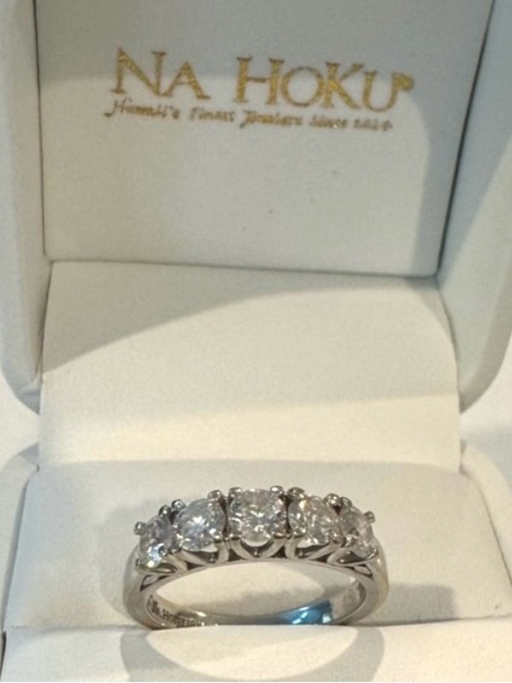 Na Hoku Diamond and 18K White Gold Eternity Ring/Band - Size 6.25